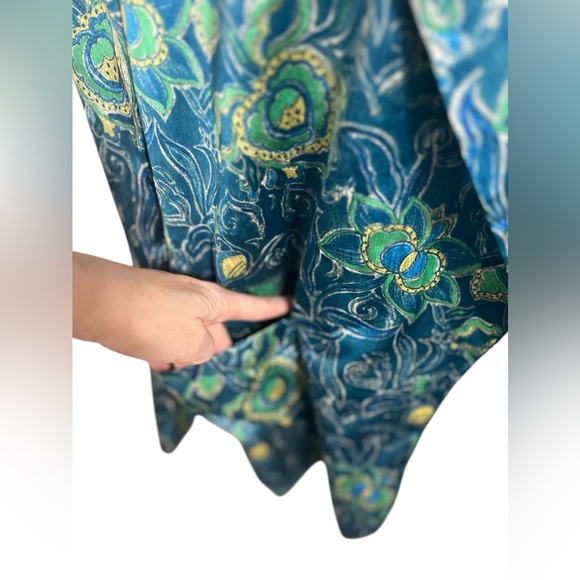 ZARA Blue green Paisley nwt Blazer Jacket Open
Front Floral Lined extra large - Picture 4 of 14